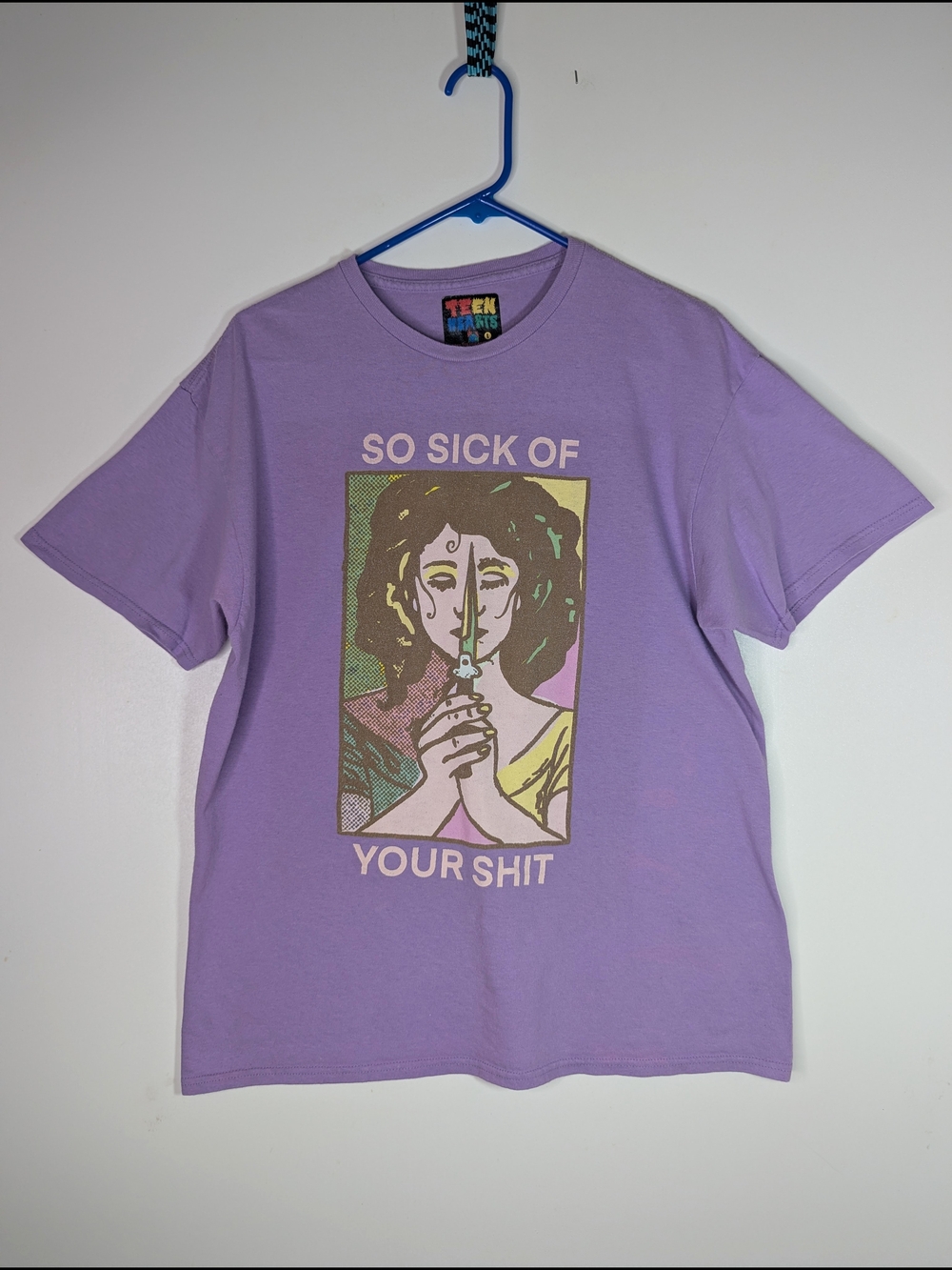 Lavender Graphic Tee L Unisex - So Sick Of Your Sh*T